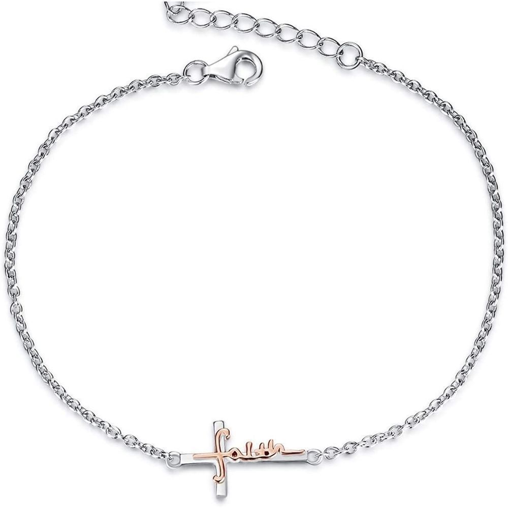 Pretty Rose Gold Plated Faith Bracelet,Hypoallergenic
